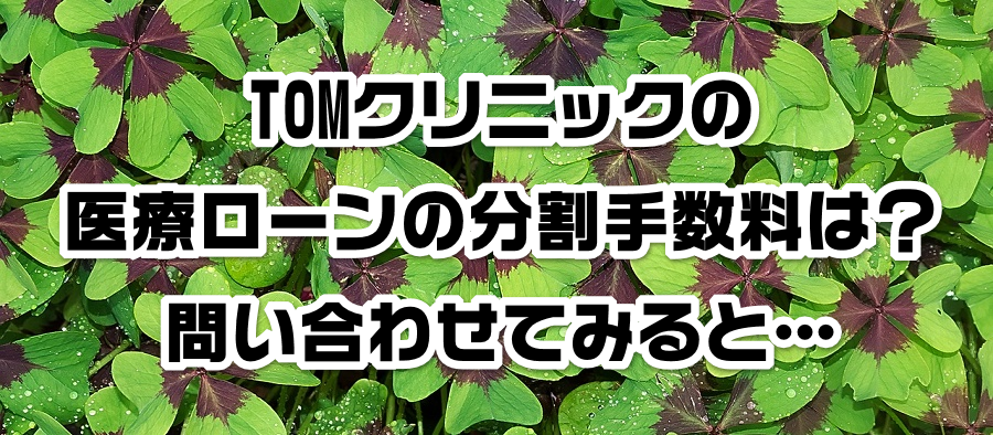 TOMクリニックの医療ローンの分割手数料は?問い合わせてみると…